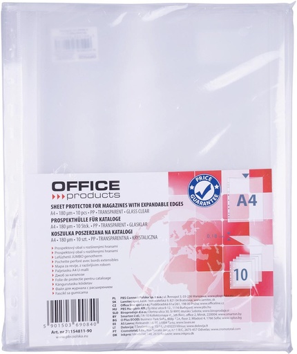 [TIM-5481190] Harmonica showtas Office Products A4 PP 180µ glashelder (10)