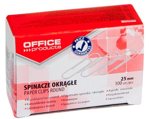 [TIM-8252519] Papierklemmen OFFICE products  25 mm gegalvaniseerd driehoekig (100)
