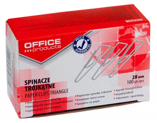 [TIM-8282519] Papierklemmen Office Products 28mm gegalvaniseerd driehoekig (100)