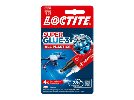 [TIM-2954969] Secondelijm Loctite Super Glue All Plastics 2 g + 4 ml