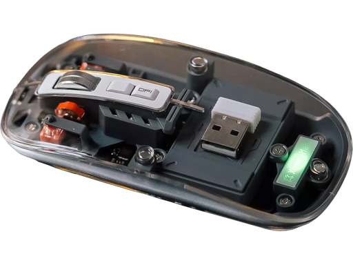 [ITA-XWHALM213] Ergonomische muis draadloos XtremeMac met bluetooth transparant 