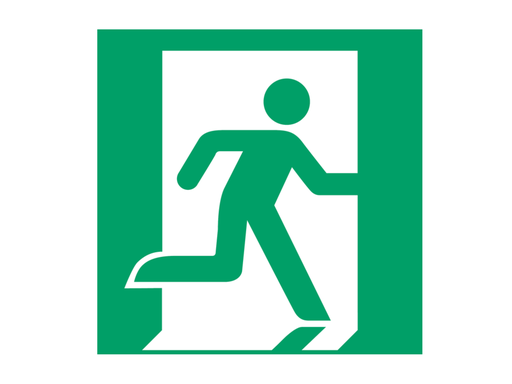 [QUA-7510005] Pictogram bordje Djois Nooduitgang rechts 200x200mm groen 