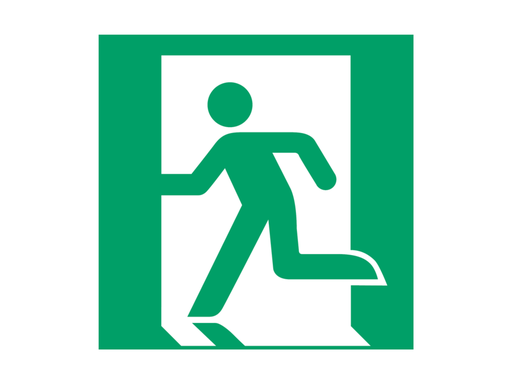 [QUA-7510002] Pictogram bordje Djois Nooduitgang links 200x200mm groen 