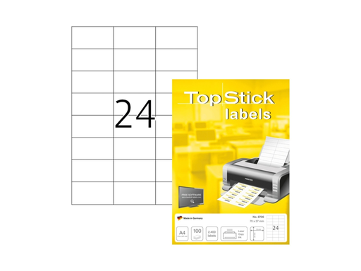 [HER-T8706] Etiketten Herma 24etik/bl 70x37mm Topstick wit (2400)