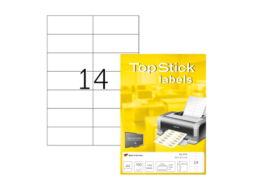 [HER-T8714] Etiketten Herma 14etik/bl 105x42.3mm Topstick wit (1400)
