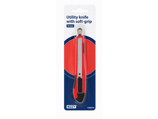 [QUA-QU1438279] Snijmes IEZZY 9mm kunststof met softgrip inclusief 1 mesje 