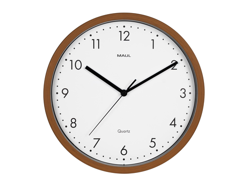 [TIM-9051476] Wandklok Grain MAUL quartz diameter 31 cm kunststof kader donker hout