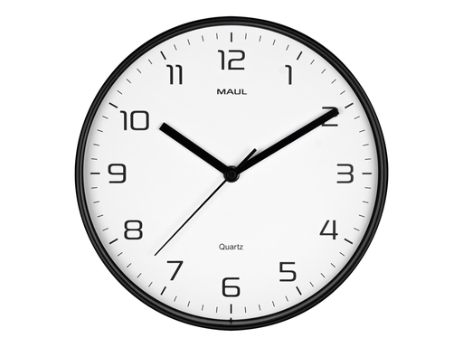 [TIM-9051790] Wandklok Grain MAUL quartz diameter 30,5 cm kunststof kader zwart