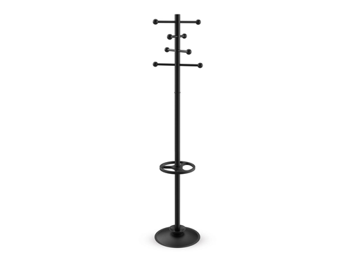 [TIM-9401090] kapstok Saphir MAUL uit metaal hoogte 171 cm 8 ophanghaken met parapluhouder zwart 