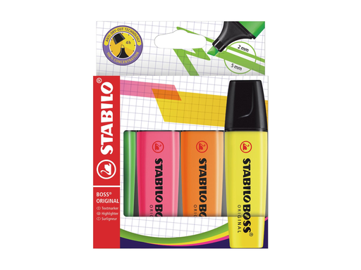 [TIM-704211] Markeerstift Stabilo Boss Original kartonnen etui geassorteerde kleuren (4) (70/4)