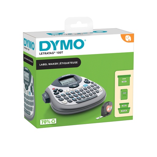 [DYM-S0758360] Labelprinter Dymo LetraTag 100T draagbaar azerty 12mm zilver 