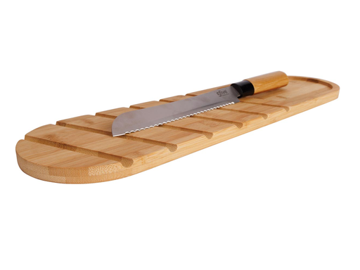 [TIM-7046182] Broodplank Cosy & Trendy inclusief broodmes uit bamboe 50x14cm
