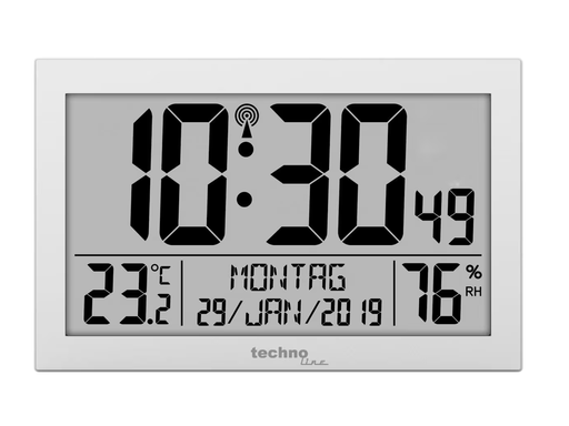 [KAN-WS8016] Digitale wandklok Technoline WS 8016 225x143x24mm zilver 