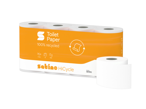 [QUA-067910] Toiletpapier Satino MT1 HiCycle 2-laags 8x400 vel wit 067910 