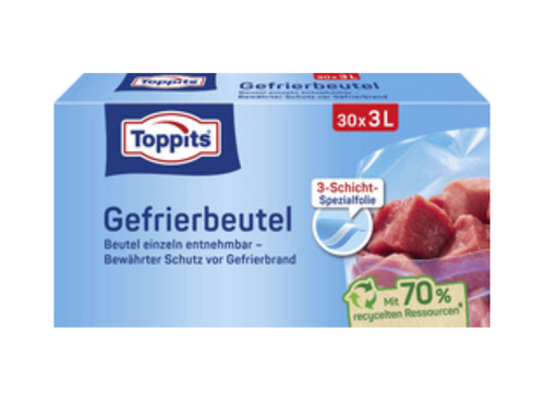 [CAT-4008871208149] Diepvrieszakken Toppits 45x 6liter