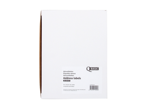 [QUA-Q85010] Labeletiket Qbasic 99010 28x89mm adres wit 12 rollen 