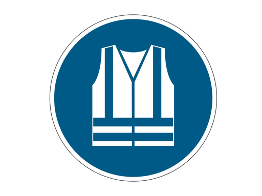 [DUR-173506] Veiligheidsmarkering Durable sticker Ø430mm "Gebruik veiligheidsvest"