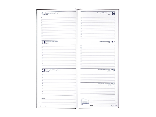 [AGE-131255Z] Agenda Brepols Saturnus Lima 128x330mm viertalig zwart 2027 1 week/2 pagina's