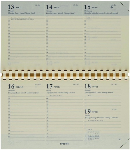 [AGE-738059Z] Zakagenda Brepols Omniplan Genova 89x160mm zestalig zwart 2026 1 week/2 pagina's