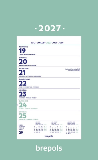 [AGE-850902] Kalender Brepols Wand-Week op schild 2027
