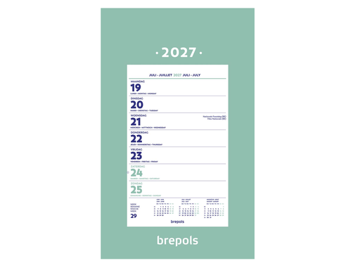 [AGE-850902] Kalender Brepols Wand-Week op schild 2027