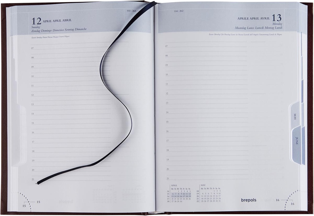 Agenda Brepols Minister Lima 148x210mm zestalig zwart 2026 1 dag/pagina