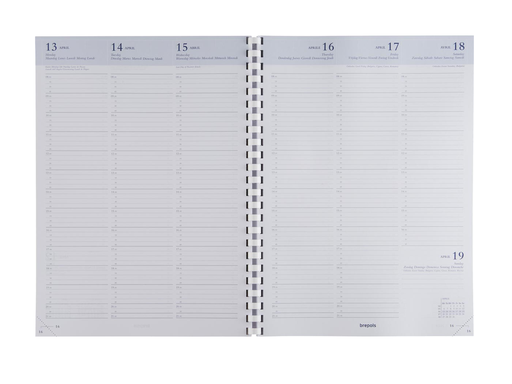[AGE-030902] Vulling Brepols voor agenda Omega Calpe 207x290mm zestalig 2027 1 week/2 pagina's