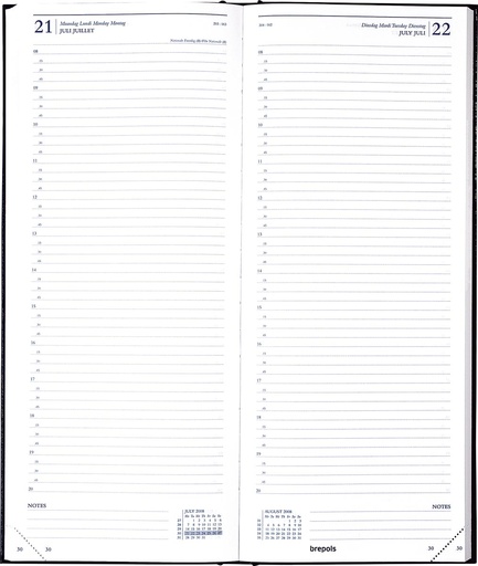 [AGE-111255Z] Agenda Brepols Saturnus Lima 128x330mm viertalig zwart 2027 1 dag/pagina