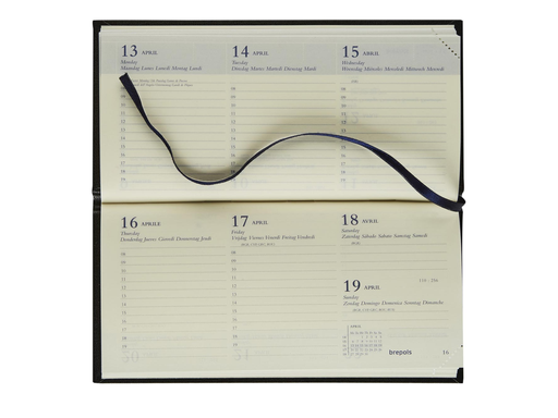 [AGE-074255Z] Agenda Brepols Breprint Lima 81x166mm zestalig zwart 2027 1 week/2 pagina's