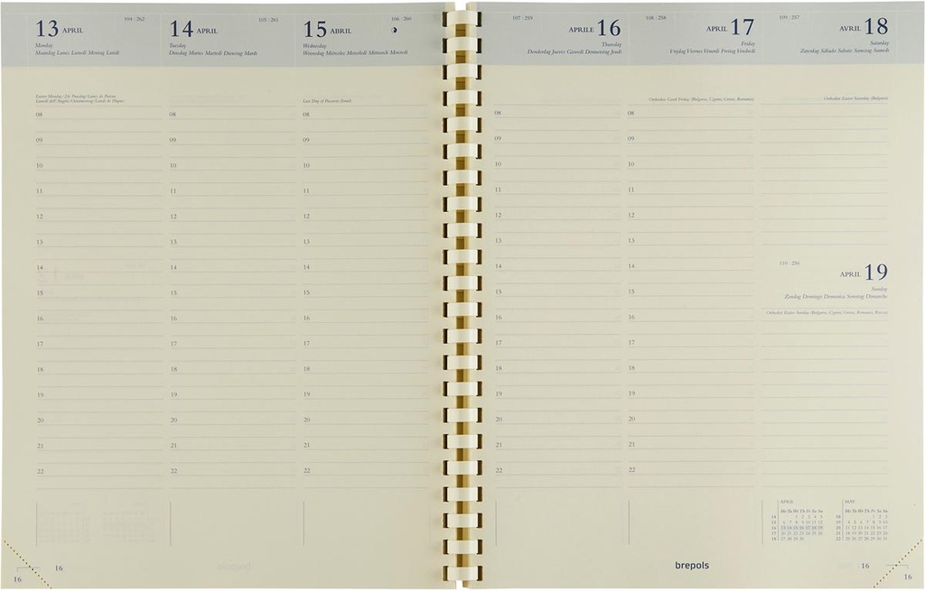Agenda Brepols Concorde Calpe 207x270mm 2026 zestalig zwart 1 week/2 pagina's