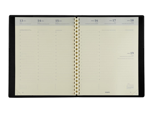 [AGE-240571Z] Agenda Brepols Concorde Calpe 207x270mm 2027 zestalig zwart 1 week/2 pagina's