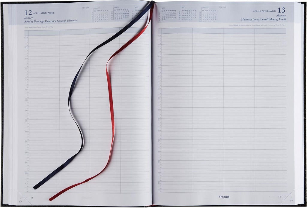 Agenda Brepols Bremax 1 Santex 210x290mm zestalig bordeaux 2026 1 dag/pagina