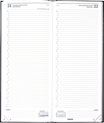 [AGE-111255] Agenda Brepols Saturnus Lima 128x330mm viertalig assorti 2027 1 dag/pagina