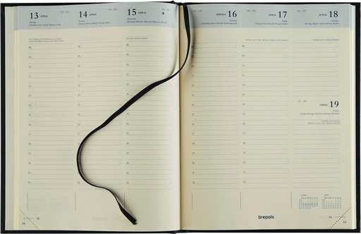 [AGE-136256Z] Agenda Brepols Timing Lima 171x220mm zestalig zwart 2026 1 week/2 pagina's
