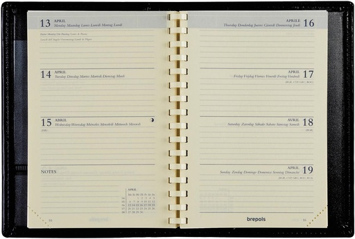 [AGE-8343302] Zakagenda Brepols Delta Palermo 81x120mm zestalig bruin 2026 1 week/2 pagina's