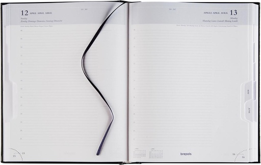[AGE-116256Z] Agenda Brepols Ambassador Lima 170x220mm zestalig zwart 2026 1 dag/pagina