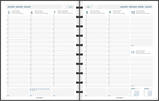 [AGE-8888270] Agenda Adoc Agend-ex Plan-A-Week Polypro 210x270mm zeventalig zwart 2026 1 week/2 pagina's