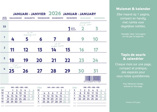 [AGE-1841990] Muismatkalender Brepols 230x180mm 2026