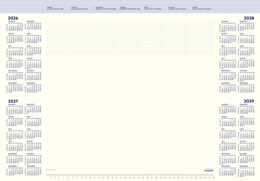 Bureauonderlegger Brepols Office Mate 412x590mm 2026