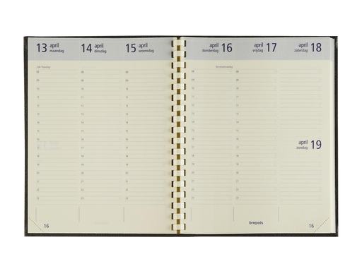 [AGE-1733012] Agenda Brepols Optivision Large Palermo 168x220mm Nederlandstalig zwart 2027 1 week/2 pagina's