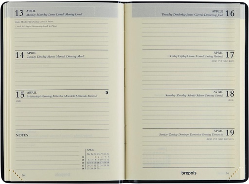 [AGE-834395] Zakagenda Brepols Delta Lucca 81x120mm zestalig assorti 2026 1 week/2 pagina's