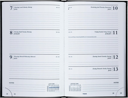 [AGE-231255Z] Agenda Brepols Saturnus Lima 133x210mm Nederlandstalig zwart 2026 1 week/2 pagina's
