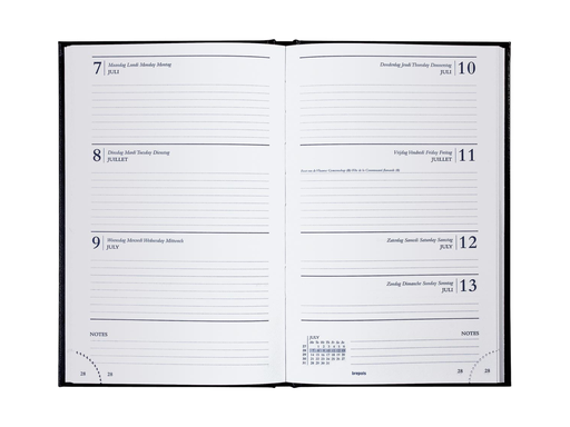 [AGE-231255Z] Agenda Brepols Saturnus Lima 133x210mm Nederlandstalig zwart 2027 1 week/2 pagina's