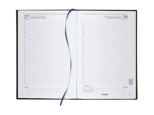 [AGE-216256B] Agenda Brepols Saturnus Lima Luxe 133x208mm viertalig blauw 2027 1 dag/pagina
