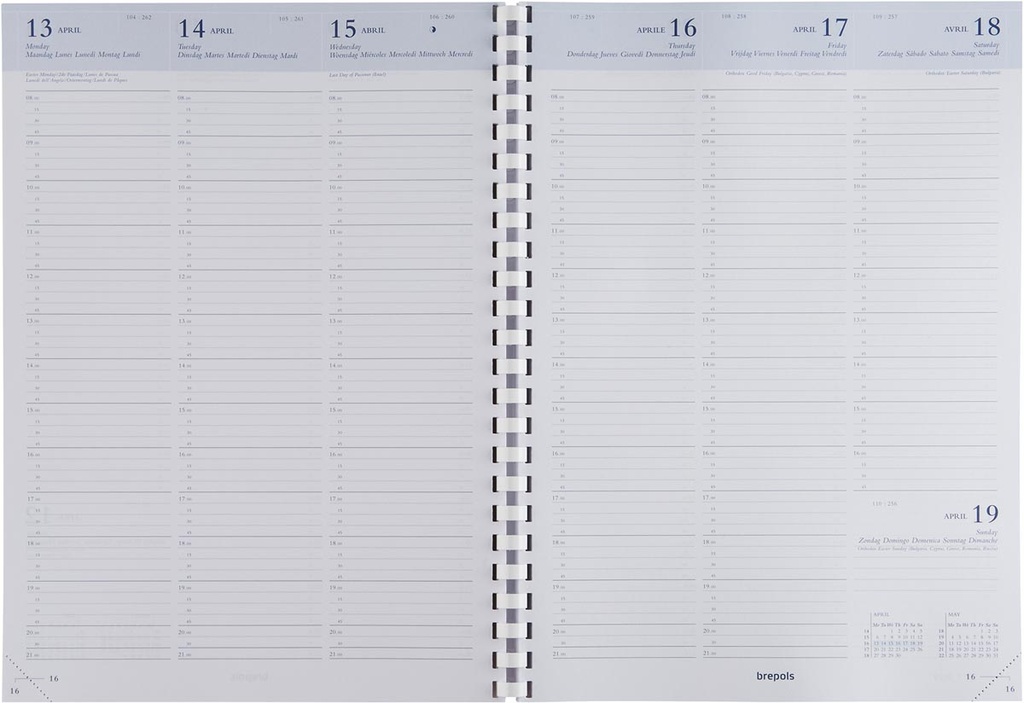 Agenda Brepols Omega Calpe 207x290mm zwart zestalig 2026 1 week/2 pagina's