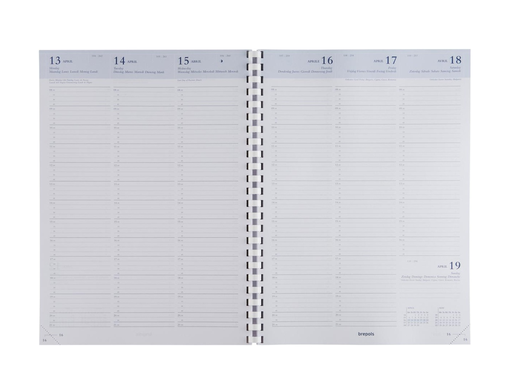 [AGE-030571Z] Agenda Brepols Omega Calpe 207x290mm zwart zestalig 2027 1 week/2 pagina's