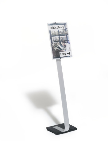 [DUR-481923] Vloerstandaard Durable Crystal Sign Stand A3 metaal-zilver 