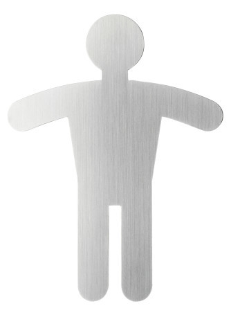 [DUR-495123] Pictogram wc heren Durable 90x120mm metaal-zilver