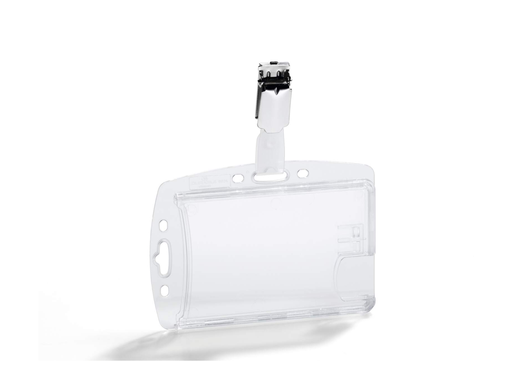 [DUR-801319] Kaarthouder gesloten met klem voor 2 kaarten Durable transparant (25)