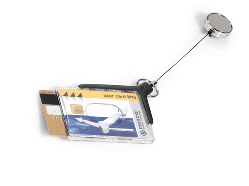 [DUR-830858] Kaarthouder DE LUXE met chrome afrolmechanisme voor 2 kaarten Durable houtskool (10)